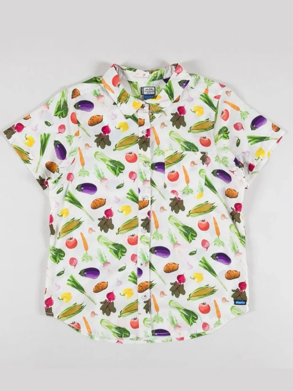Kavu Girl Party Short Sleeve Shirt Veggie Lover Women’s - Picture 1 of 13